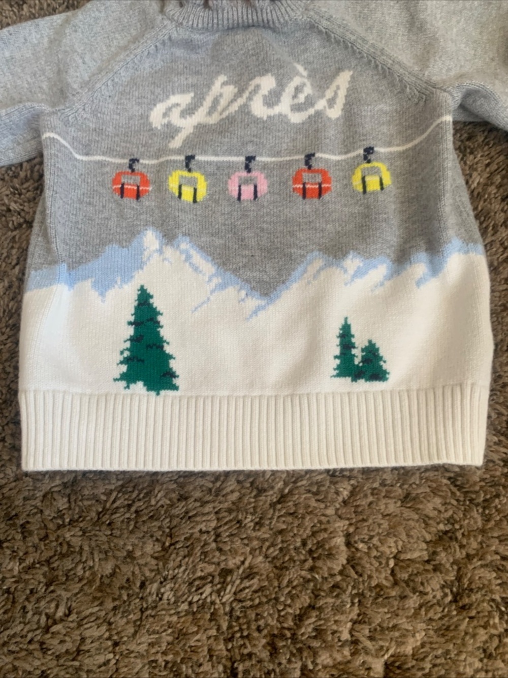 Janie & Jack Apres Snow Ski Graphic Sweater Baby Girl 18-24m Ruffle Neck - Picture 4 of 10